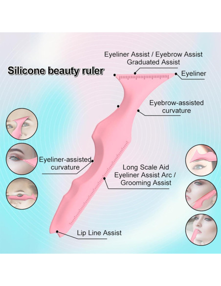 Juego de Plantillas de Delineador de Silicona 2 Pcs Azul