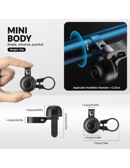 Claxon para Bicicleta ROCKBROS A1 Derecho, Sonido 100 dB