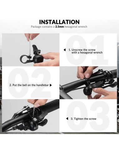 Claxon para Bicicleta ROCKBROS A1 Derecho, Sonido 100 dB