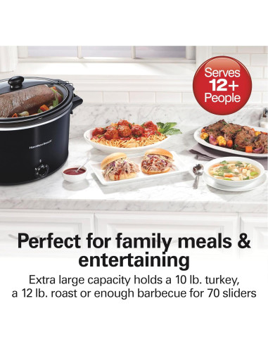 Olla de Cocción Lenta Hamilton Beach 10 Cuartos Negra