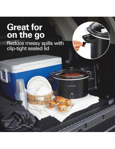 Olla de Cocción Lenta Hamilton Beach 10 Cuartos Negra