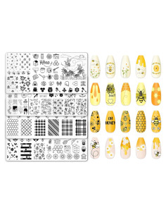 Juego de Placas de Uñas 4 Piezas JarThenaAMCS Abeja