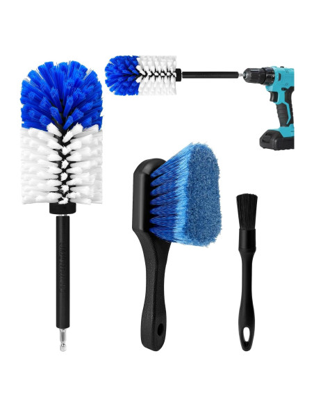 Kit de Cepillos de Limpieza para Ruedas HOLANHING 3 Pk