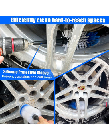 Kit de Cepillos de Limpieza para Ruedas HOLANHING 3 Pk