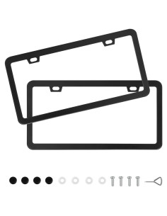 Paquete de 2 Marcos de Placas de Licencia QUANQIUFEI Negro