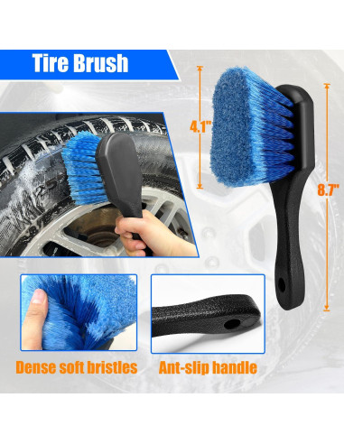 Kit de Cepillos de Limpieza para Ruedas HOLANHING 3 Pk