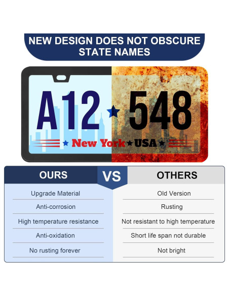 Paquete de 2 Marcos de Placas de Licencia QUANQIUFEI Negro