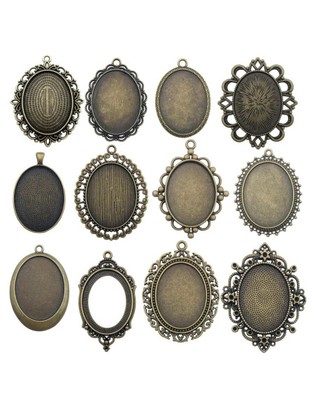 10 Bandejas Colgantes Youdiyla 30x40mm Bronce Antiguo para Joyería