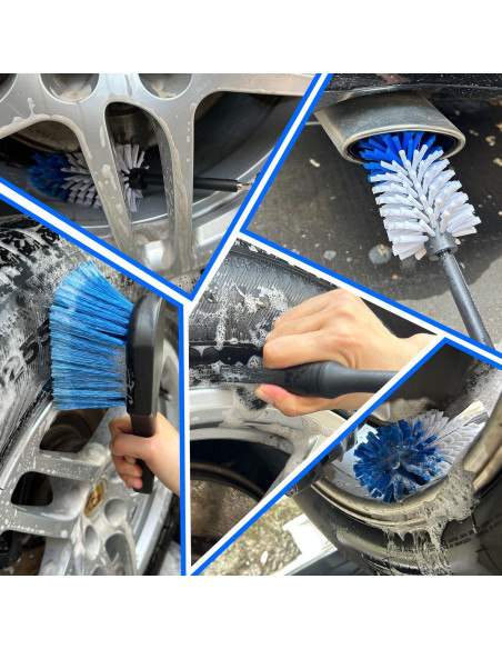 Kit de Cepillos de Limpieza para Ruedas HOLANHING 3 Pk