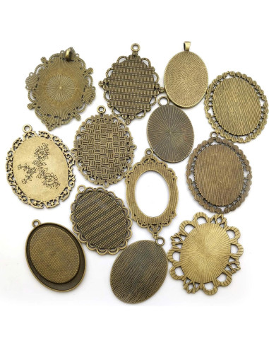 10 Bandejas Colgantes Youdiyla 30x40mm Bronce Antiguo para Joyería