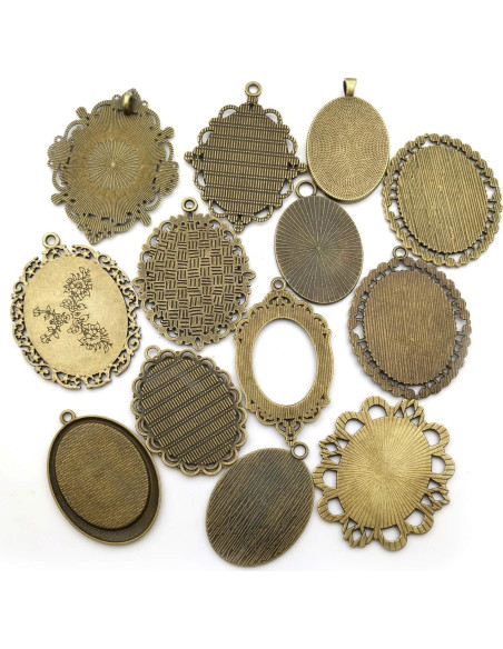 10 Bandejas Colgantes Youdiyla 30x40mm Bronce Antiguo para Joyería