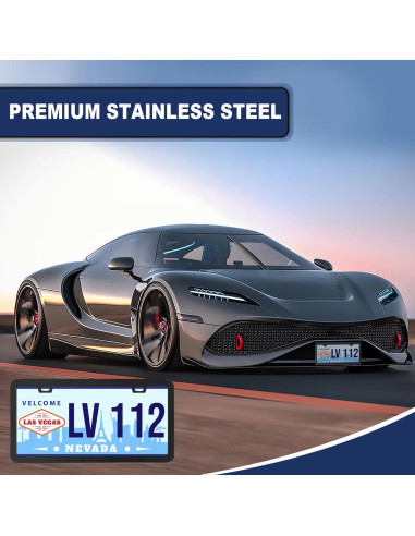 Paquete de 2 Marcos de Placas de Licencia QUANQIUFEI Negro