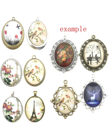 10 Bandejas Colgantes Youdiyla 30x40mm Bronce Antiguo para Joyería