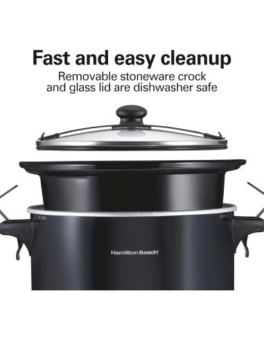Olla de Cocción Lenta Hamilton Beach 10 Cuartos Negra