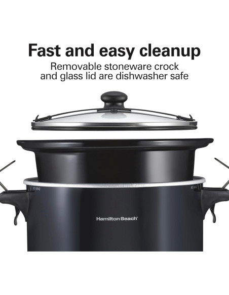 Olla de Cocción Lenta Hamilton Beach 10 Cuartos Negra