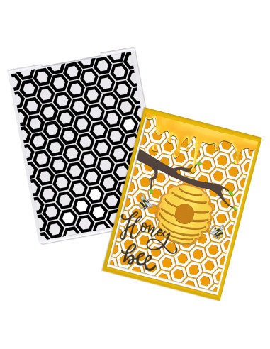 Carpeta de Embossing Texturizada Threetols Panal 14.5x10.5cm