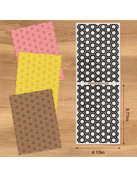 Carpeta de Embossing Texturizada Threetols Panal 14.5x10.5cm