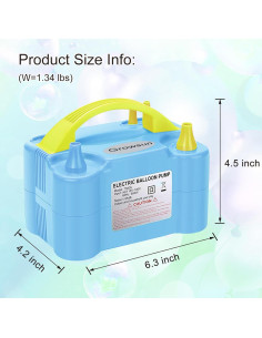 Bomba de Globo Eléctrica Growsun 600W Automática Azul 2
