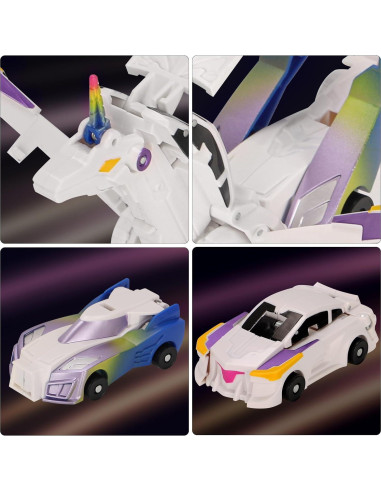 Coche Robot Transformable Unicornio Lavekywasa 14.7x12cm