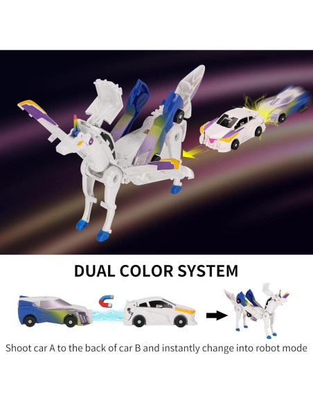 Coche Robot Transformable Unicornio Lavekywasa 14.7x12cm