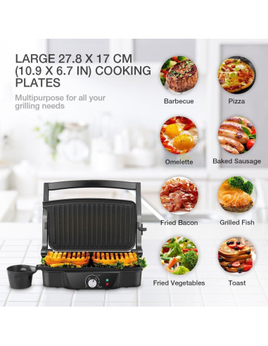 Panini Maker iSiLER 2 Platos 1200W Antiadherente