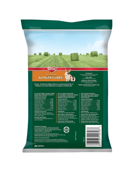 Cubos de Alfalfa Kaytee 425 g para Conejos y Cobayas