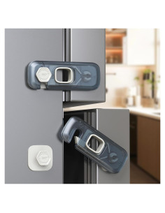 Cerraduras de Refrigerador para Niños 2 Paquetes ABS Transparente-Azul