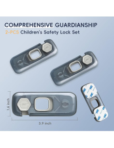 Cerraduras de Refrigerador para Niños 2 Paquetes ABS Transparente-Azul 2