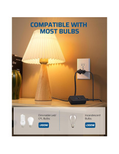 Regulador de Lámpara DEWENWILS 300W Enchufable Negro 2