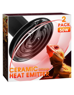 Bombilla de Calor Cerámica 50W para Reptiles - Paquete de 2