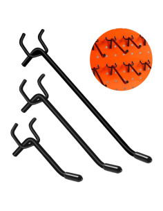 Ganchos para Tablero de Clavos Dualshine 60 Piezas Negros