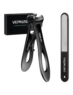 Cortauñas Profesional Vepkuso Acero Inoxidable Negro 8.9cm