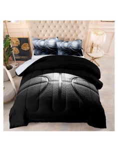 Juego de Edredón Baloncesto Helloosuu Twin 3 Piezas Microfibra