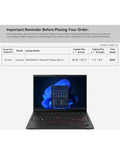 Funda para Laptop 13" Smatree E431 para Lenovo ThinkPad X1 Nano 2