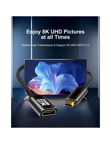 Adaptador Micro HDMI a HDMI KOMGILK 8K 60Hz 48Gbps