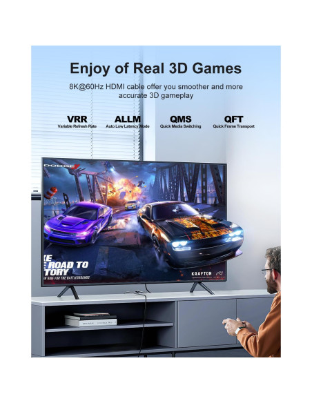 Adaptador Micro HDMI a HDMI KOMGILK 8K 60Hz 48Gbps