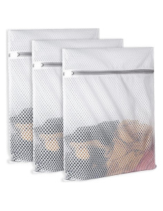 Juego de 3 Bolsas de Lavandería Malla SUERIV 30x40cm Duraderas