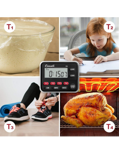 Temporizador Digital de Cocina Escali DR6 4 Eventos con Alarma