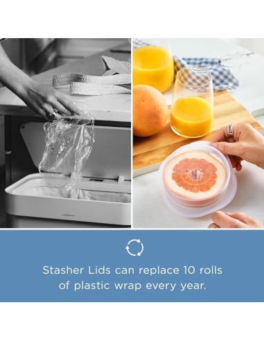 Tapa de Silicona Reutilizable Stasher 3-Pack Pequeño 6.35 cm