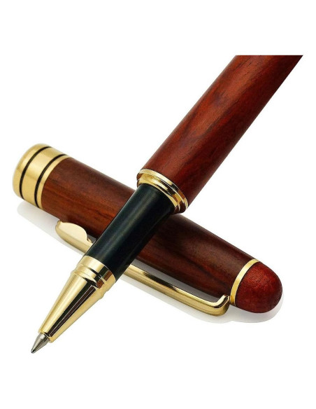 Bolígrafo de Madera IDEAPOOL con 2 Recargas de Tinta Negra