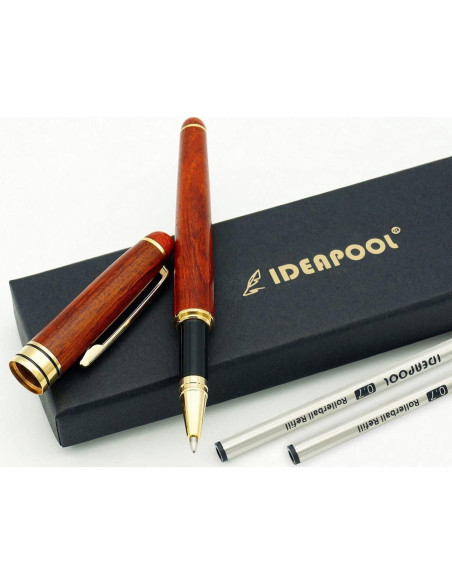 Bolígrafo de Madera IDEAPOOL con 2 Recargas de Tinta Negra