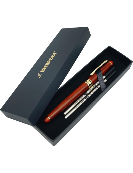 Bolígrafo de Madera IDEAPOOL con 2 Recargas de Tinta Negra