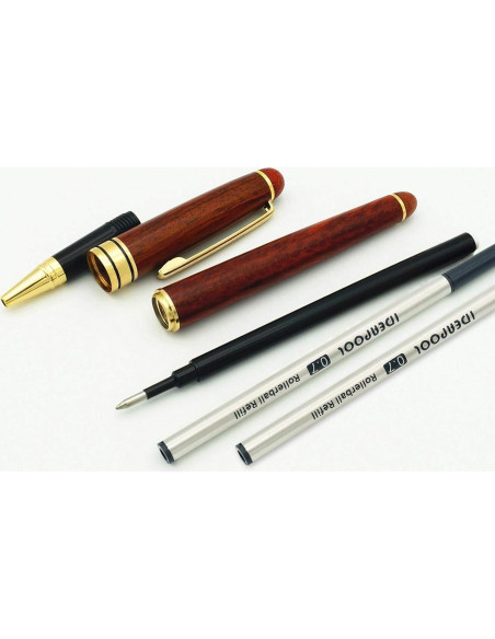 Bolígrafo de Madera IDEAPOOL con 2 Recargas de Tinta Negra