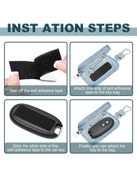 Funda para Llaves de Coche vvag de Cuero Premium Azul Cielo