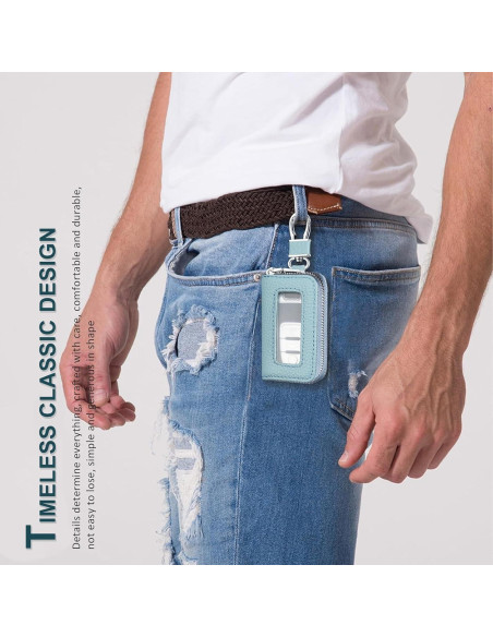 Funda para Llaves de Coche vvag de Cuero Premium Azul Cielo