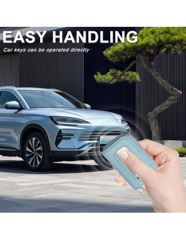 Funda para Llaves de Coche vvag de Cuero Premium Azul Cielo