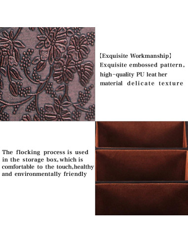 Soporte de Control Remoto Daixers 2 Paquetes Cuero Sintético Marrón