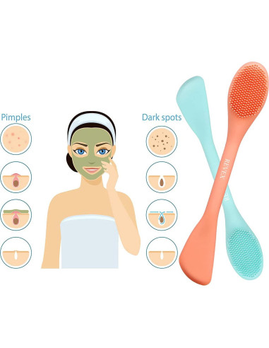 REVEX Cepillo Exfoliante Facial y Aplicador de Mascarilla 2 Pzs