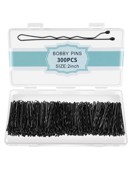 300 Pasadores Negros EWAGOA con Caja de Almacenamiento 5.08 cm