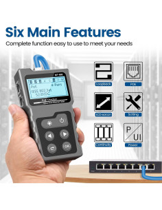 Probador de Cable de Red VXSCAN NF-488 Multifuncional CAT5e/CAT6 2